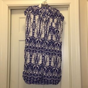 Blue and white dress